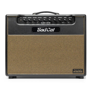 Bad Cat Mark Sampson Modded Black Cat 1x12 Combo - Black w/Gold Weave Grille at Interstellar Guitars