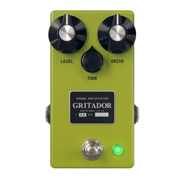 Browne Amplification Gritador - Green effect pedal photographed at Interstellar Guitars in San Antonio, TX