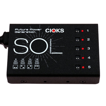 Cioks SOL- 5 Isolated Outlets Pedalboard Power Supply power photographed at Interstellar Guitars in San Antonio, TX