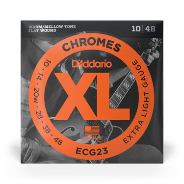 D'Addario ECG23 XL Chromes Electric Guitar Strings - 10-48 Extra Light guitar strings photographed at Interstellar Guitars in San Antonio, TX