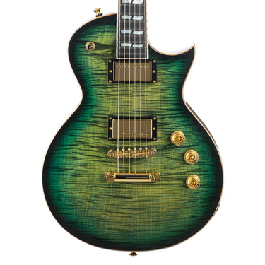 ESP USA Custom Shop Eclipse - Dark Lime Sunburst - Front View at Interstellar Guitars