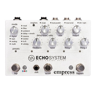 Empress Effects Echosystem - Dual Engine Delay effect pedal photographed at Interstellar Guitars in San Antonio, TX