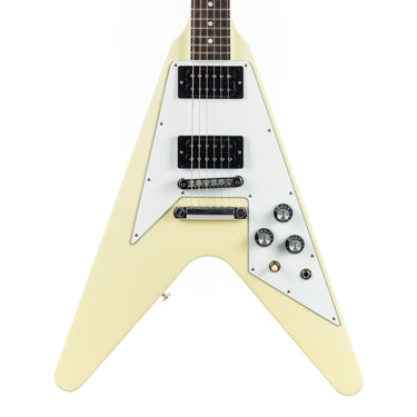 Gibson USA 70's Flying V - Classic White. Mahogany, 70's Tribute Pickups. Available now at Interstellar Guitars, San Antonio TX.