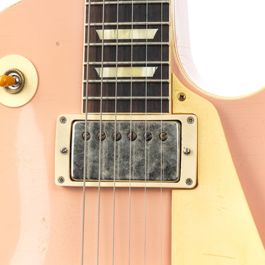 Gibson M2M Murphy Lab '57 Les Paul Shell Pink - Neck Pickup Detail at Interstellar Guitars
