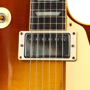 Gibson Custom Shop 1958 Les Paul VOS Bourbon Burst - Neck Pickup Close-up at Interstellar Guitars