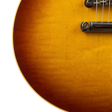Gibson Custom Shop 1958 Les Paul VOS Bourbon Burst - Top Grain Detail at Interstellar Guitars
