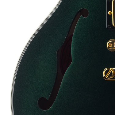 Gibson Custom Shop 1959 ES-355 British Racing Green - F-Hole and Body at Interstellar Guitars