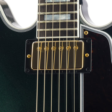 Gibson Custom Shop 1959 ES-355 British Racing Green - Neck Pickup Detail at Interstellar Guitars