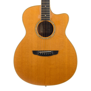 Goodall Jumbo Cutaway, Red Cedar on Figured Koa - Natural at Interstellar Guitars