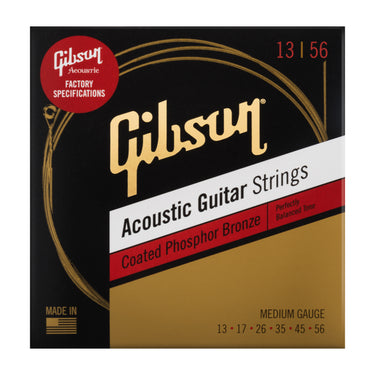 Gibson Coated Phosphor Bronze Acoustic Guitar Strings - Medium Gauge (13-56) guitar strings photographed at Interstellar Guitars in San Antonio, TX