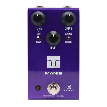 Keeley Electronics Manis Overdrive - Plasmaetic Purple effect pedal photographed at Interstellar Guitars in San Antonio, TX