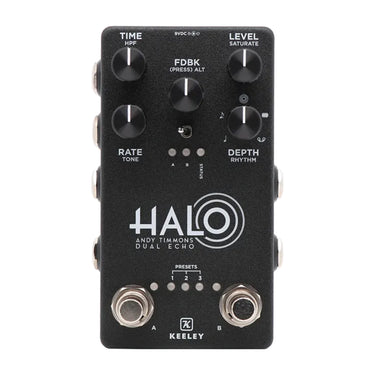 Keeley Electronics Halo - Andy Timmons Dual Echo effect pedal photographed at Interstellar Guitars in San Antonio, TX