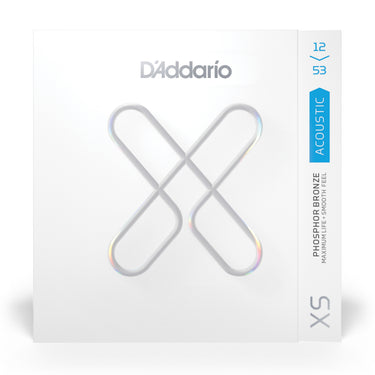 D'Addario XSPB1253 XS Phosphor Bronze Coated Acoustic Guitar Strings - 12-53 Light guitar strings photographed at Interstellar Guitars in San Antonio, TX