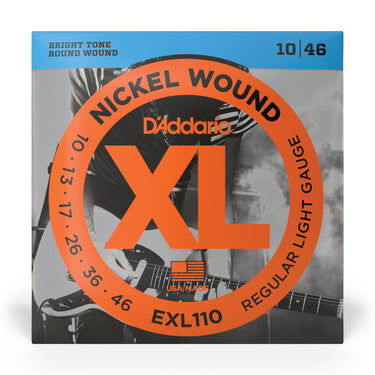 D'Addario EXL110 XL Nickel Electric Guitar Strings - .10-.46 Light guitar strings photographed at Interstellar Guitars in San Antonio, TX