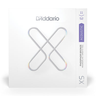D'Addario XSPB1152 XS Phosphor Bronze Coated Acoustic Guitar Strings - 11-52 Custom Light guitar strings photographed at Interstellar Guitars in San Antonio, TX