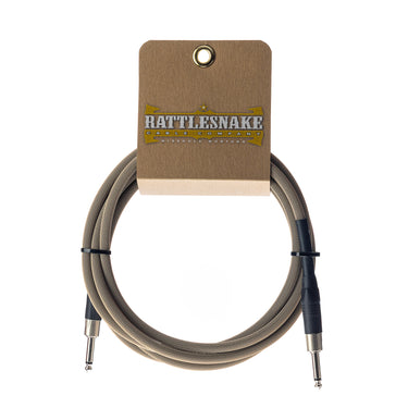Rattlesnake 15' Instrument Cable Straight/Straight -Dirty Tweed cables photographed at Interstellar Guitars in San Antonio, TX