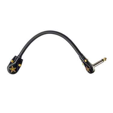 Rattlesnake 8" Instrument Patch Pancake Ends - Black cables photographed at Interstellar Guitars in San Antonio, TX