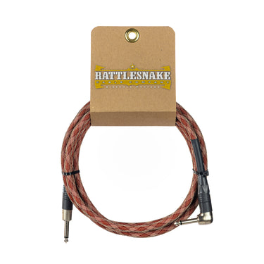 Rattlesnake 10' Instrument Cable Straight/Right Angle - Red Snake Weave at Interstellar Guitars in San Antonio, Tx