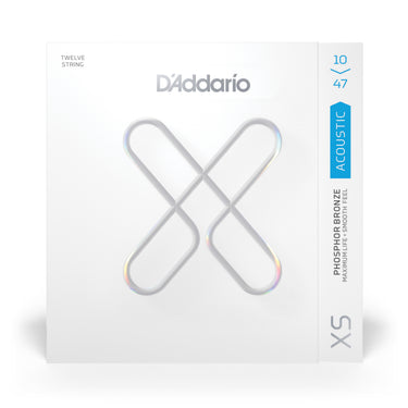 D'Addario XSPB1047-12 XS Phosphor Bronze Coated 12-String Acoustic Guitar Strings - 10-47 Light guitar strings photographed at Interstellar Guitars in San Antonio, TX