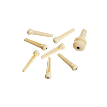 D'Addario Molded Bridge Pin Set - Ivory w/Black Dot