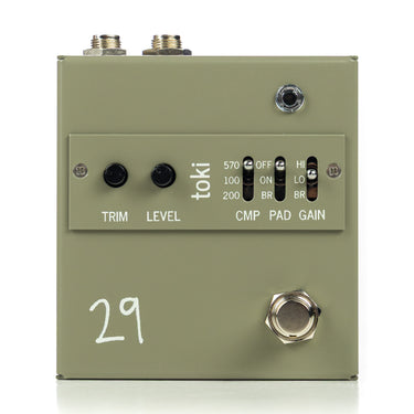 29 Pedals Toki fuzz driver pedal for textured low to medium-high gain tones at Interstellar Guitars