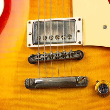 Gibson Custom Shop '60 Les Paul VOS Washed Cherry - Bridge and ABR-1 Detail at Interstellar Guitars
