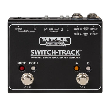 Mesa Boogie Switch-Track Buffered & Dual Isolated ABY Switcher signal management photographed at Interstellar Guitars in San Antonio, TX