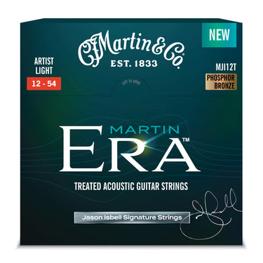 Martin Era Jason Isbell Signature Treated Acoustic Guitar Strings Artist MJI12T - .012 - .054 guitar strings photographed at Interstellar Guitars in San Antonio, TX