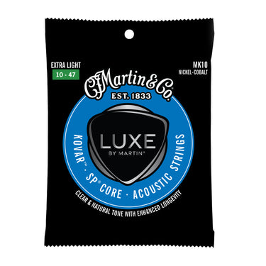 Martin Luxe Kovar Acoustic Guitar Strings Extra Light MK10 - .010 - .047 guitar strings photographed at Interstellar Guitars in San Antonio, TX