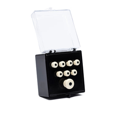 Martin white bridge pins and matching endpin with black inlay for acoustic guitar