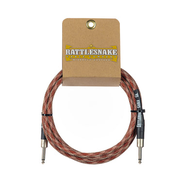 Rattlesnake 20' Instrument Cable Straight/Straight - Red Snake Weave at Interstellar Guitars in San Antonio, Tx